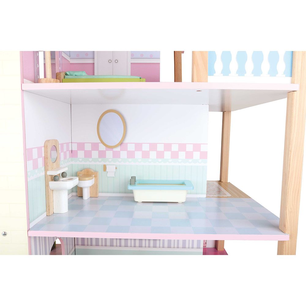 Maison de poupée 3 étages, tournante "Toit rose" Legler – Image 4