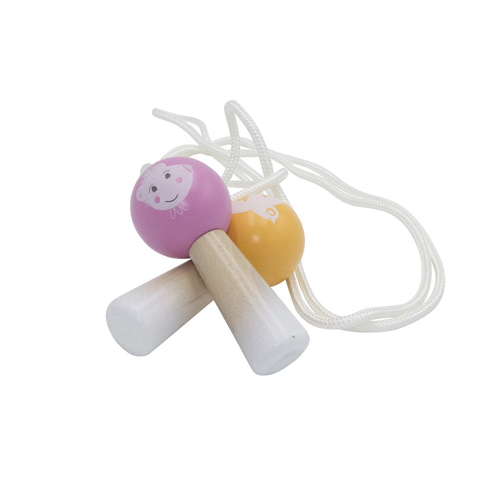 Corde à sauter vissée Zette rose et orange Foulon