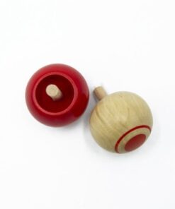 toupie en bois rouge foulon