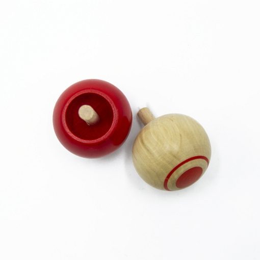 toupie en bois rouge foulon