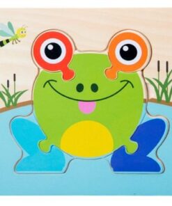 puzzle en bois grenouille enfant